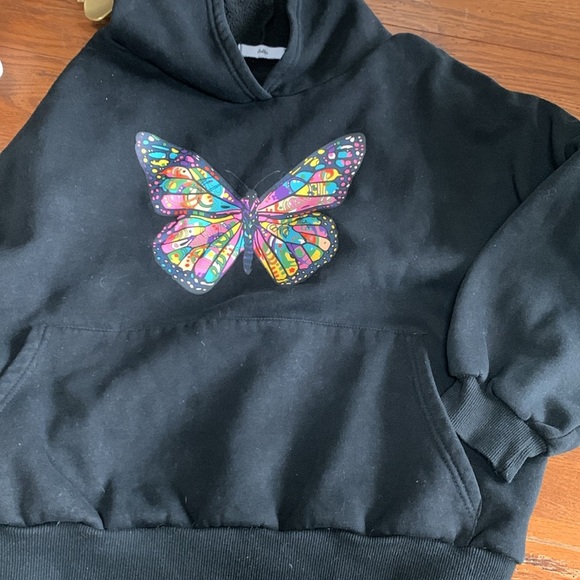 Adika Butterfly Hoodie Oversized Black Sweatshirt Multi Color Graphic Unisex OS - Picture 11 of 11